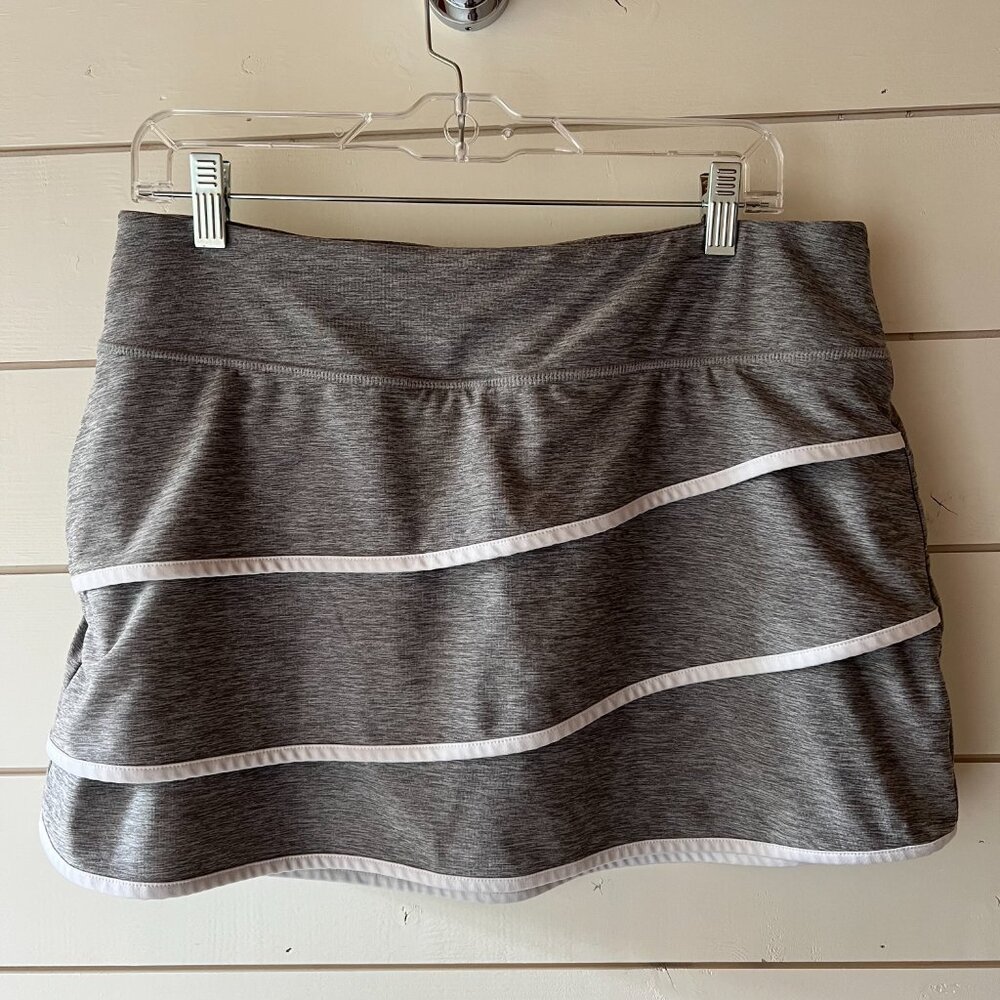 BCG Skort Women Large L Gray White Tru-Wick Short Golf Tennis Hike Activewear